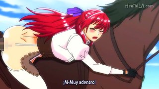 Horny anime girls exciting sex scene