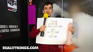 Alexis doll visits jordi's porno supermarket & wins the contest to fit a huge vibrator in her ass - reality kings