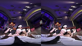 Polly Yangs, Milka Way & Funky Town VR Porn: Stepdaddy Knows What He Wants For Xmas - DarkRoomVR