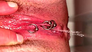 My First Time Haired Pussy Pee and Moving Clit and Asshole