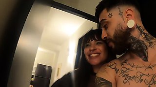 Couple mates film party humid bucket nymphs without