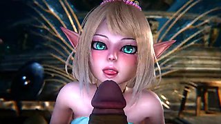 Fairy loses her virginity to an elf with a big cock 3D