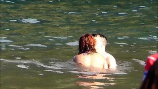 Sexy redhead wife having fun with her man in the outdoors