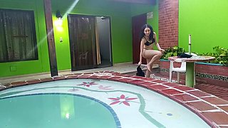 My Latina Stepsister Enters My Room with a Swimming Pool so We Can Have Sex