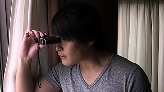 Horny amateur asian hottie fingers and fucks