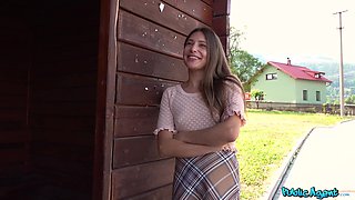 Amateur fucking in outdoors with cute stranger Talia Mint. POV