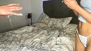 Amateur asian teen licks ass and sucks cock