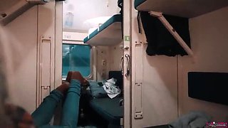 Hot Teen Stacy Seduces Guy on Train - Public Blowjob & Cum Swallow!