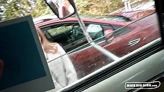 Mike BigDick fucks Santa's wife hard in car like a cheap whore - rough sex with big cock and facial