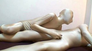 two women fetish latex asslicking and anal mff