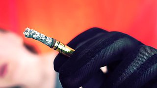 Arya Grander In Smoking Joi Jerk Off Instruction - Fetish Milf Smoke In Lingerie, Wearing Gloves