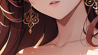 Soft Starlight a Beautiful Young Woman with Glowing Eyes in Animated Style