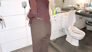 Horny Petite Step Sister Gets Caught Masturbating in the Toilet