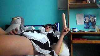 Trans teen in maid dress fuck her big ass