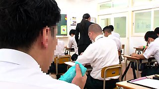 Asian hotties suck group sex