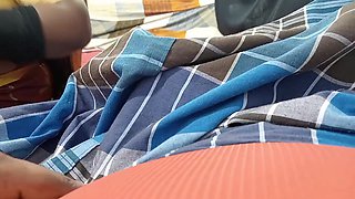 Tamil Stepmom Caught Stepson Jerking Cock She Offered on Cum Out Her Mouth and Pussy