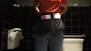 Waitress Makes Herself Cum in Restaurant Bathroom