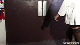 Big-tit brunette slut doctor Ava Addams rides patient's dick anal