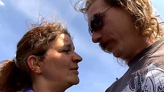 Amateur German Blowjob in Car Workshop with Big Tits Sabine Weber