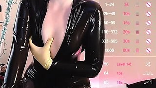 Porn latex movie with foot fetish and blonde mistress