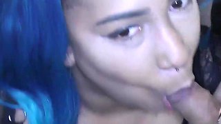 Blue and Red-haired Sluts From the UK in a Bukkake Party