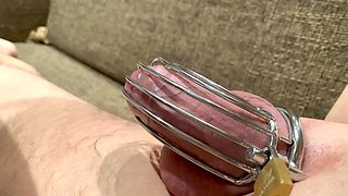 Chastity Belt First Time on His Dick and