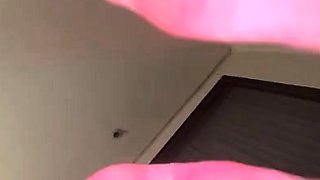 Amateur brunette double toying on webcam