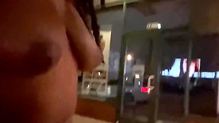 Walking Around Nude Fucking My Pussy with Vibrator in a Parking Lot