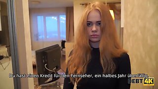 Debt4k. perfekt aussehender ingwer beseitigt schulden nach heißem xxx