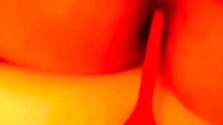 Caught my stepdaughter with a cute toy in the ass and fucked her good