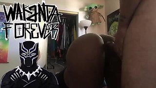 Ebony amateur with bubble butt gets fucked hard doggystyle