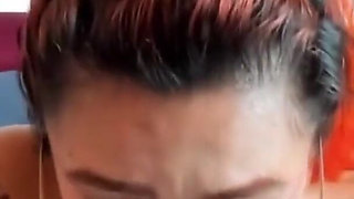 Colorful Hair Girl Makes a Great Deepthroat P1