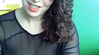 Webcam young busty girl with glasses in school