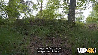 Elizabeth Reb & Moonlmp seduce & fuck a lucky stranger in the woods