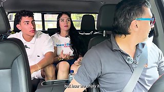 Colombian MILF fucks a young man with a HUGE SHAFT in the car - Juan Bustos ROAD