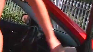 Busty babe Phoebe Ryan fucked outdoor by the car from her big cock dude