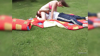 Cute Brunette Strips Out Bikini for a Facesitting and Controlling Session