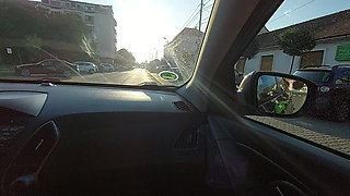 Stepmom Is Very Horny in the Morning and Teases Her Stepson in the Car in Public