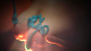 Slimy Boobs - Arty Clip Slime Leaking Onto Amazing Boobs Slow Motion