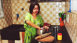 Hot Indian Bhabhi in Nighty Fucked by Devar in Kitchen