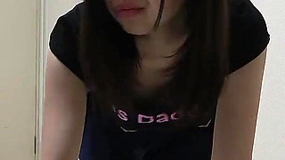 Big Tits Spill Out of Too Short T-shirt Thong Panties Wedgie in Camel Toe and Japanese Girl Cleaning Her Room in Girls Apartment