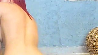 Slim Body and Red Hair Girl Gets Tricked and a... by Her Dildo on Webcam