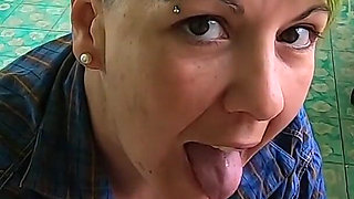 Morning cum swallow right next to the street window
