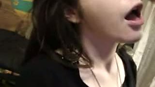 Cute Emo Gets Cum All Over Her Face