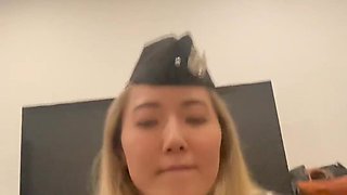 Hot asian hotel hostess gives me a nice blowjob and rides my cock in reverse cowgirl position. Perfect service!