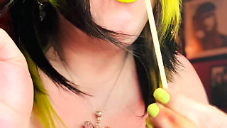 The Green Witch Tina Snua Sparks Up A Cigarette With Match Light Up - Wig Smoking Smoker Makeup Halloween