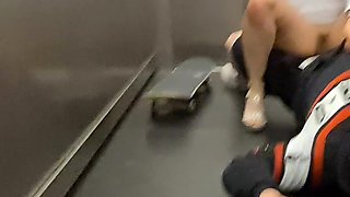 Quick and Very Risky Sex in a Public Elevator