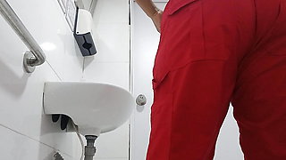 Nurse in office bathroom