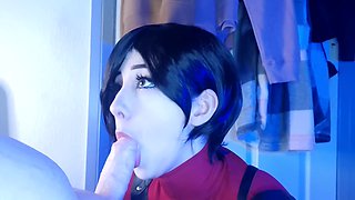 Ada Wong gives footjobs and reverse cowgirl shoejob in high heels and stockings