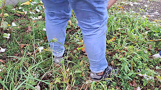 Latina BBW Walking Outdoors with Her Pants Down Low